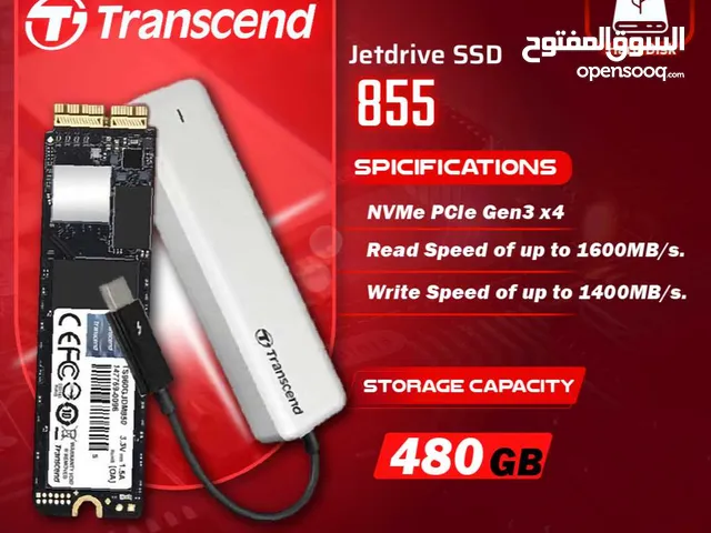 هارديسك داخلي خارجي مساحة 480 جيجا بايت ترانسيند Trancsend Jetdrive 855 SSD Portable 480GB Mac