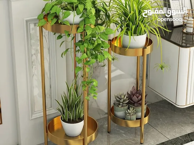 Elegant Golden Indoor Plant Stand Set