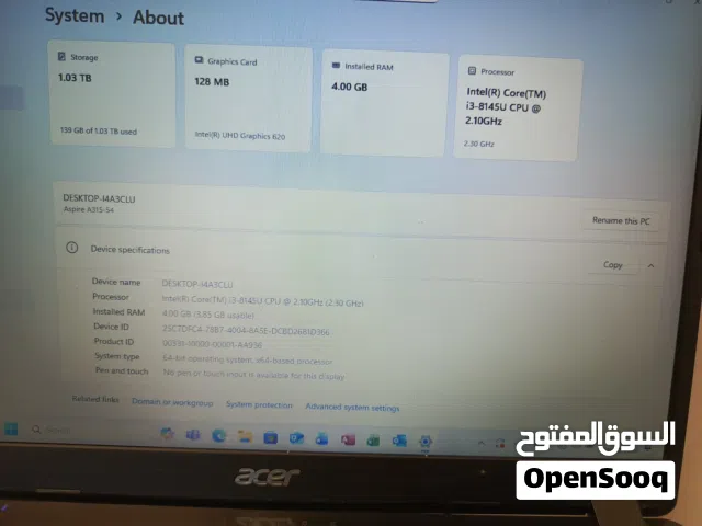 Windows Acer  Computers  for sale  in Amman