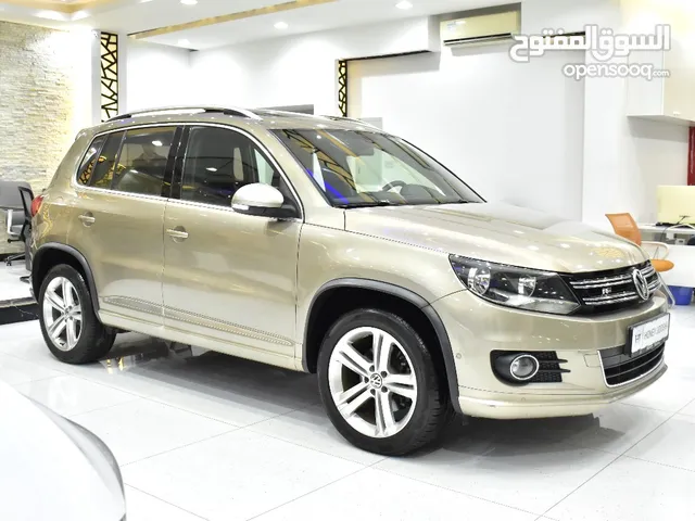 Volkswagen Tiguan R-Line ( 2016 Model ) in Beige Color GCC Specs This has done a mileage of 135,000