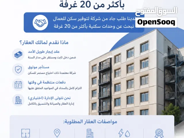 مطلوب مبنى او منزل للاستثمار السنوي / طويل المدى
