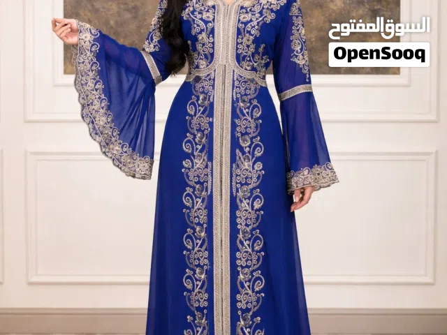 فستان نسائي  موديل تركي خامة شيفون شغل يدوي راقي جدا شرط الفحص   L XL  2XL    يلبس من 38 الى 48   م