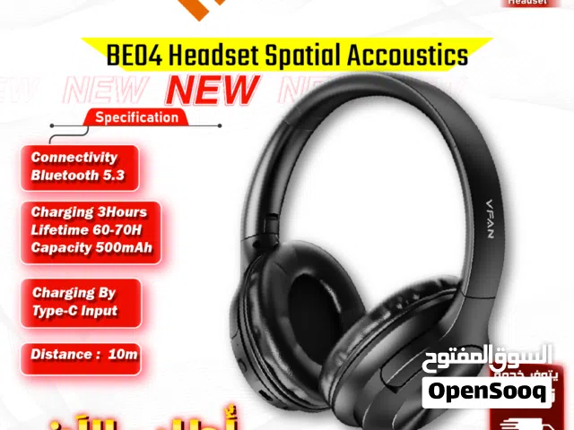 سماعات مكتبية و جيمنغ بأداء عالي لون أسود VFAN Wireless headphones BE04 ANC (black)  Headset
