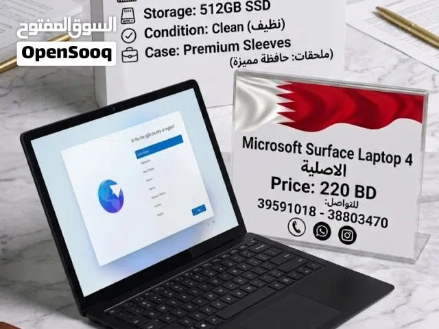 Microsoft Surface Laptop 4 مايكروسوفت سيرفس لابتوب 4  16GB / 512GB  220BD