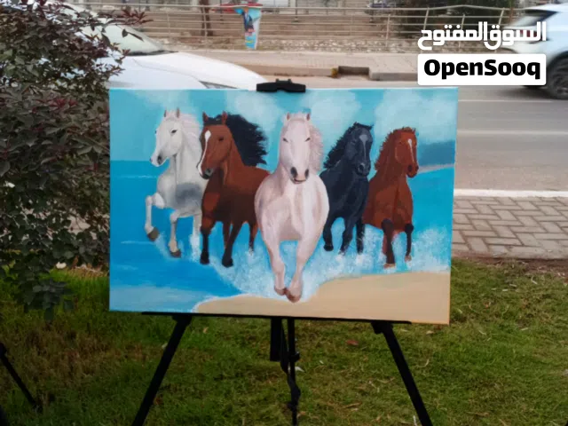 لوحة رسم على الكانفاس بالالوان الاكريليك قياس 60×40 السعر 25 الف