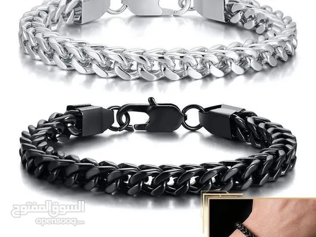 سوار فرانكو مربع سلسله ضفيره مصنوع من فولاذ والتايتنيوم المقاوم للصدأ مايتغير لونه أبداً