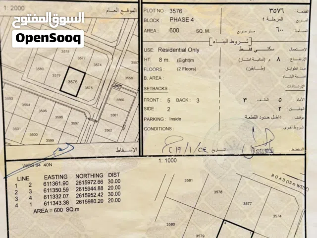 ارض سكنيه مقابل مدينه السلطان هيثم