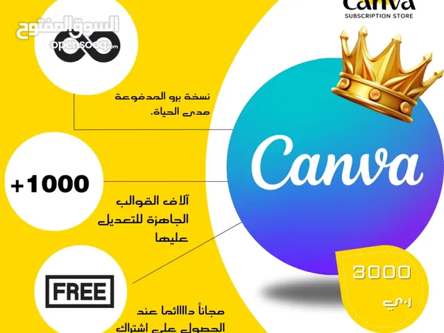 كانفا المدفوع بشكل مجاني ومدى الحياة