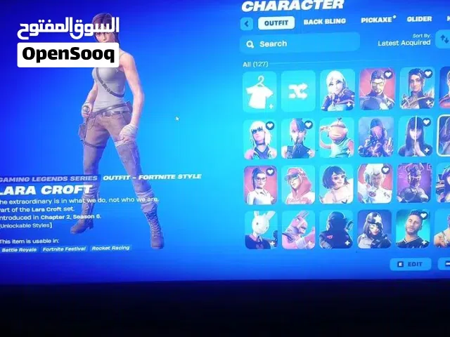 حساب فورت نايت نادر (  لارا كروفت وغيرهم كثيرا)