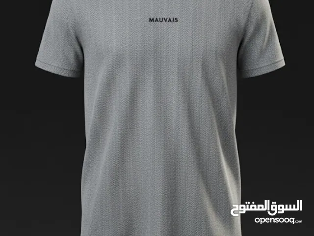 MAUVAIS - Premium Herringbone Textured Knit Crew Neck T-Shirt (Luxury Designer UK Brand)