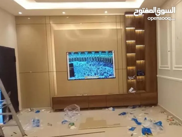دهانات وديكورات داخلية وخارجية خلفيات شاشة TV ديكورات فوم سكلو فايبر ورق جدران في جدة لمسات الديكور