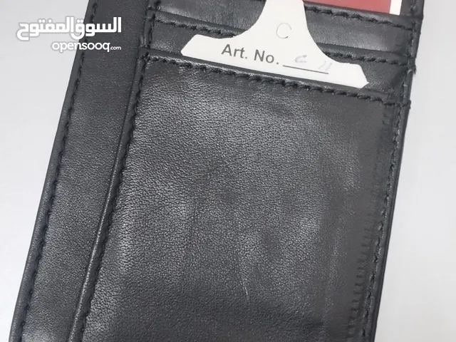 Slim Real Leather Card Holder Wallet - حافظة بطاقات جلد طبيعي