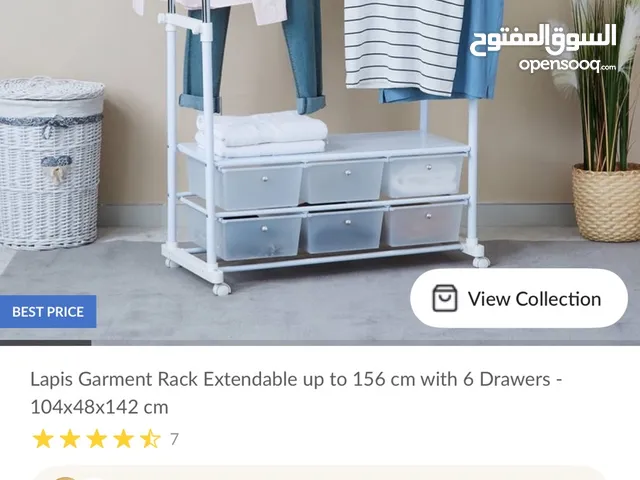 Garment Rack with Drawers and Double Garment Rack