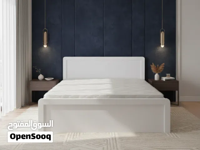 سرير مودرن أبيض مقاس 180x200 سم بتصميم عصري - 1801