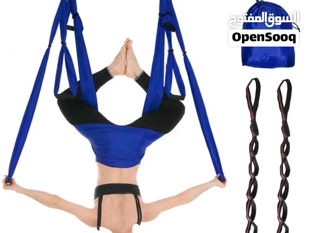 طقم تعلق (أرجوحة اليوجا الهوائية) - لممارسة تمارين التمدد، والاسترخاء، واليوغا الهوائية