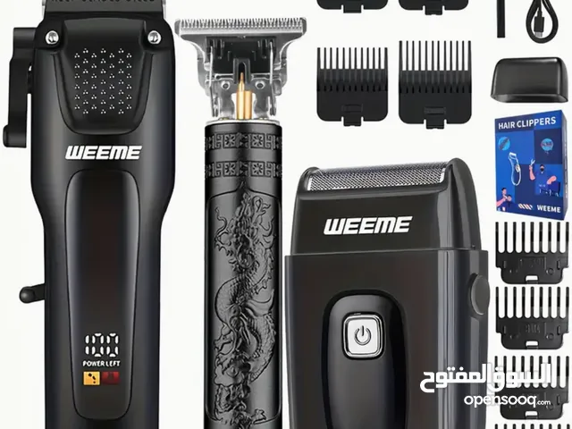 WEEME 3pcs Men's Grooming Kit - LCD Electric Clipper + Cordless Shaver + T-Blade Trimmer USB - C