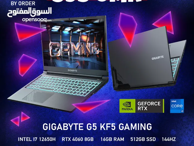 Gigabyte G5" RTX 4060 , i7 12650H , 144Hz , 512GB SSD" - لابتوب جيمينج من جيجابايت !