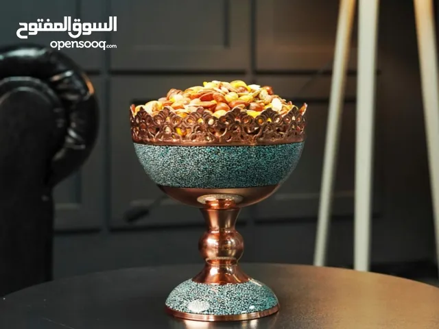 وعاء مكسرات نحاسي مزين بالفيروز - فن وجمال في وعاء واحد