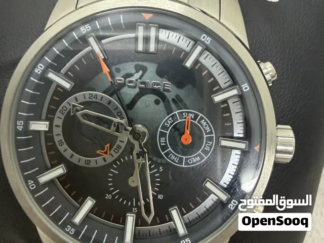 ساعة رجاليه ستانلس ستيل فضي بوليس Police Greenlane Men's Silver Stainless