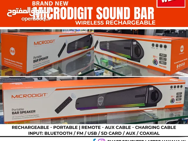 Sound Bar Brand New Wireless Rechargeable with Remote Input Bluetooth / FM / USB / SD