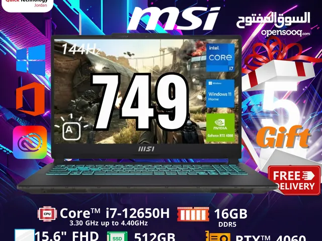 laptop 15 MSI Cyborg   Ci7-12H  لابتوب ام اس اي كور اي 7 الجيل الثاني عشر