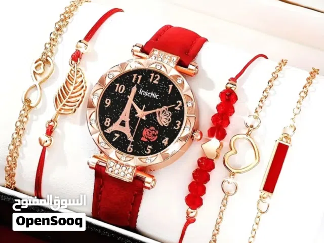 Women’s Fashion Watch & Jewelry Combo – Assorted Colors