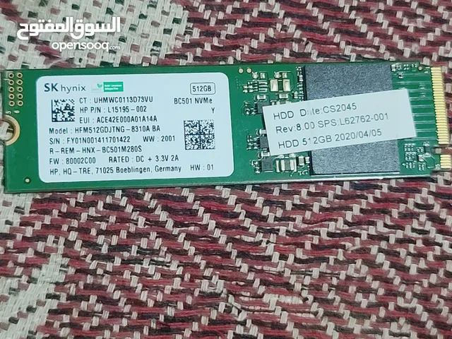 هارد مستعمل 512GB SSD NVME من شركة SKhynix هارد وكالة وفاخر