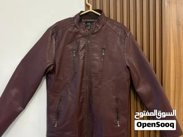 XS LANG Premium Maroon Leather Jacket XXXL