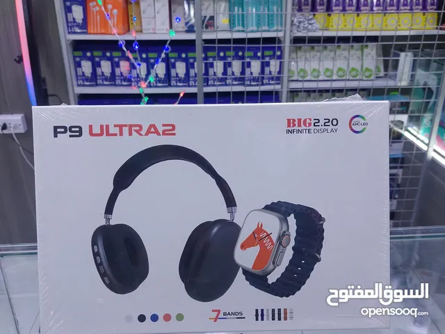 ساعه ذكيه سمارت ووتش غنيه عن تعريف + سماعه p9 الترا 7 كستاتك لساعه الذكيه