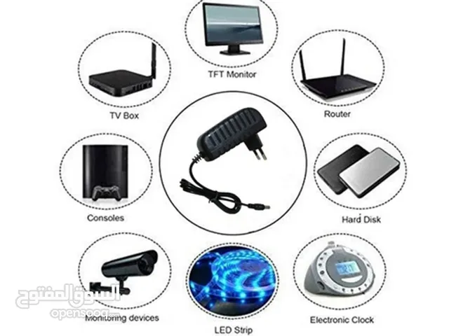 متوفر محولات كهرباء 5 فولت و محول طاقة 12 فولت و 24 فولت 1 امبير و 2 أمبير محول كهرباء مدخل DC