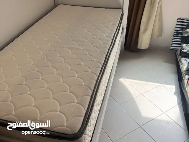 Bed single with mattress and cabinets