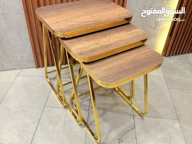طبله ثلاثي مدرج سطح خشب