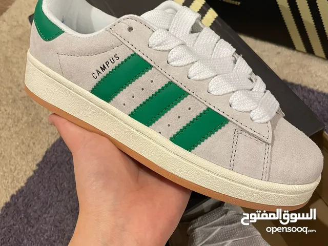 حذاء adidas campus نسائي ورجالي لون ابيض واخضر