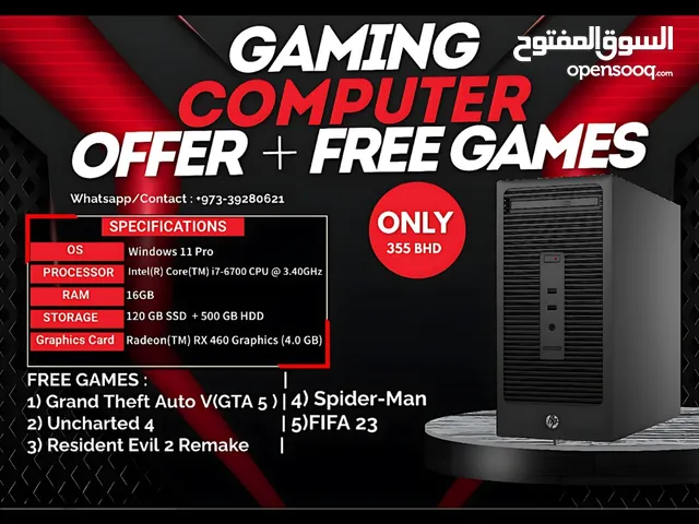 Gaming pc for sale with free games  Contact/Whatsapp : +973-  Only deliver in bahrain