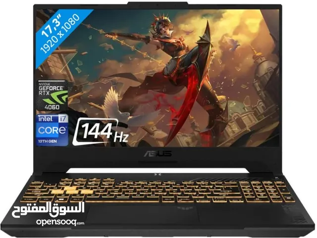 لاب توب Asus tuff 17 مستعمل شهرين فقط بحال الوكاله ومعه ماوس قيمنج ومراوح قيمنج وكل اغراضه معه