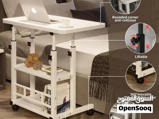 Versatile Rolling Study Table with Adjustable Height 60x40 CM