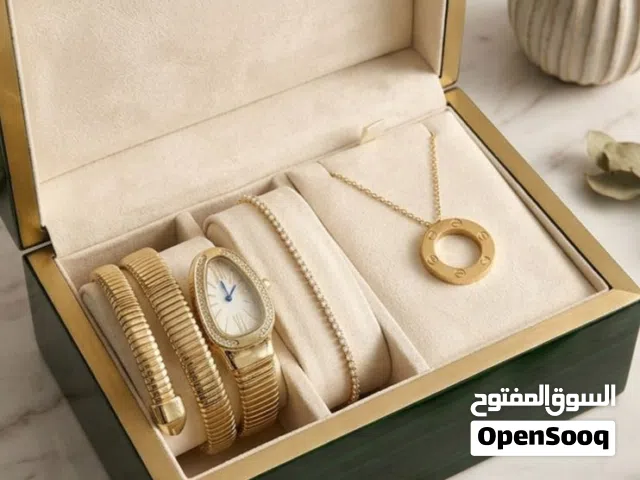 بكج الأناقة المتكاملة – ساعة حية + ساعة أفعى + أسوارة تنس + سنسال كارتير Love