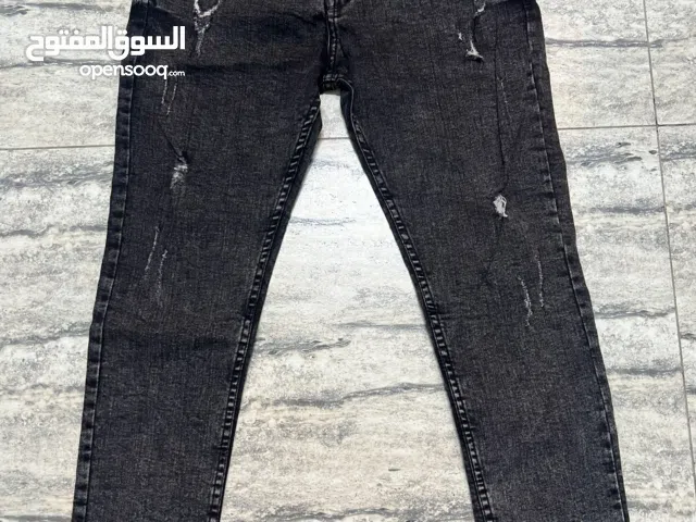 Premium Charcoal Black Distressed Jeans – Slim Fit