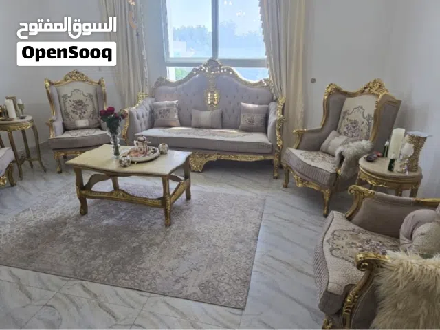 full living room set with decoration