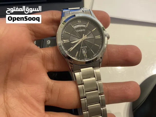 ساعة كاسيو معدني اصلي جديد ضد الماء 50 م