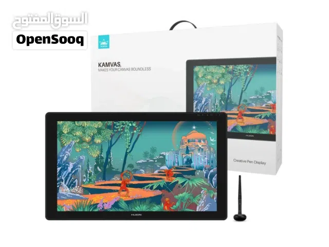 تابلت رسم الاصدار الجديد للرسامين Huion kamvas 24 plus شاشة 2k وقلم يعمل بدون شحن
