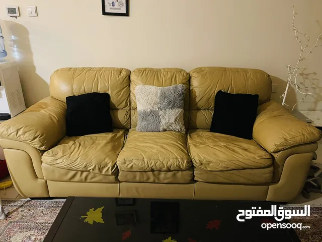 Amazing Leather Sofa beige color 3 seater sofa