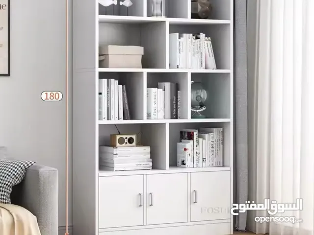 مكتبة خشب لون أبيض