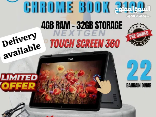 Dell Chromebook touchscreen 4GB and 32GB storag