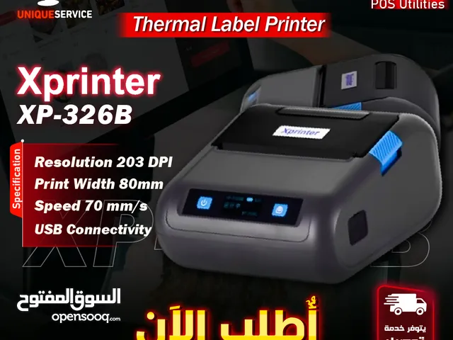 طابعة ليبل كاش محمولة XPrinter XP-P326B Portable Printer Speed 80mm/s POS