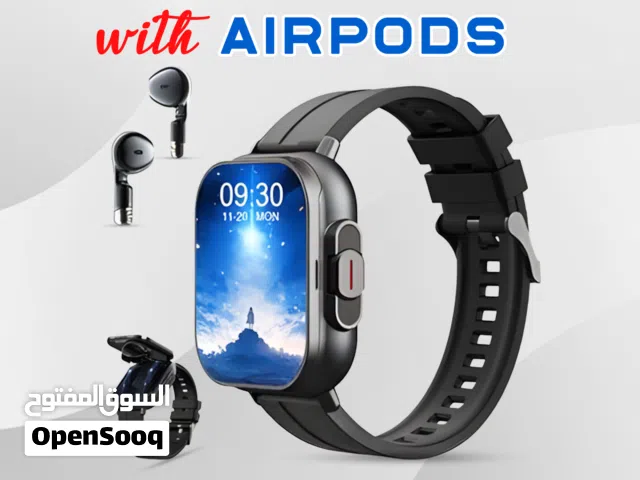 smart watch with airpods  ساعة  سمارت مع سماعات ستيريو في طقم واحد