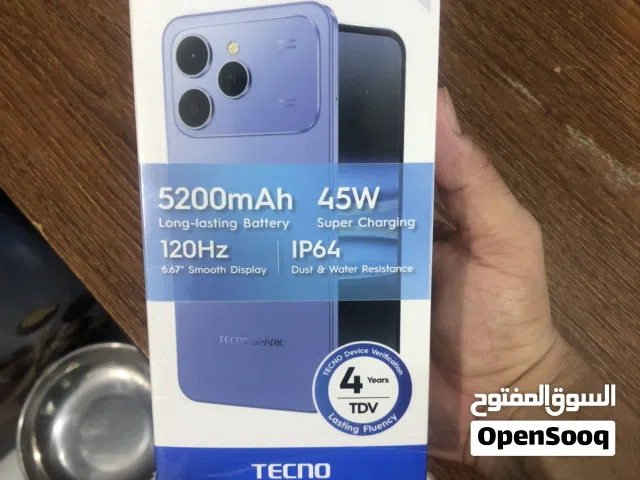 تكنو سبارك 40 جهاز جديد بحالة الوكاله مشحون مره وحده بعده بكارتونه