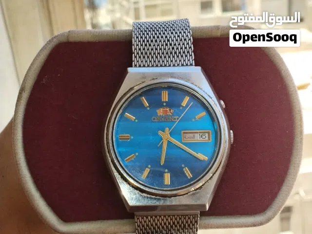 ساعه ORIENT ياباني أصلية Vintage – مينا أزرق – ستانلس ستيل