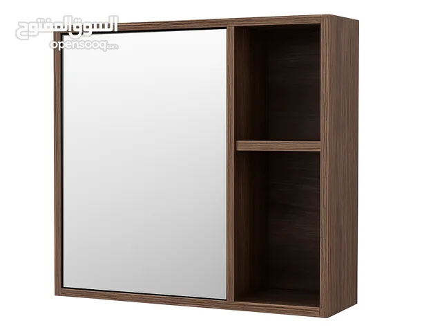 Type: Wall-mounted bathroom mirror cabinet Material: Wood-finish body + full mirror front