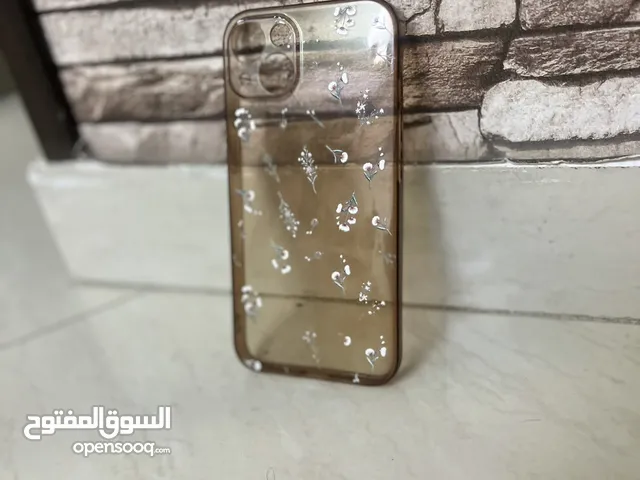 كفر ايفون 13 يناسب الاناث شفاف غامق مع اضافة ورود صغيرة